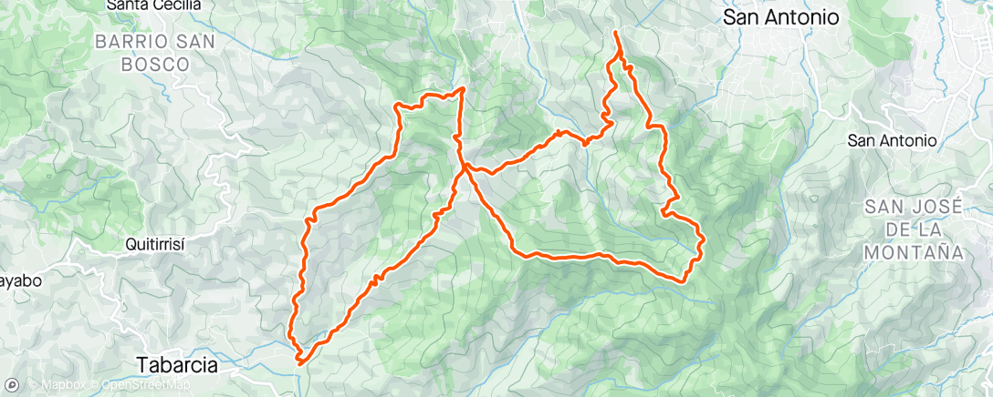 Mapa da atividade, Fondo Cerros de Escazú