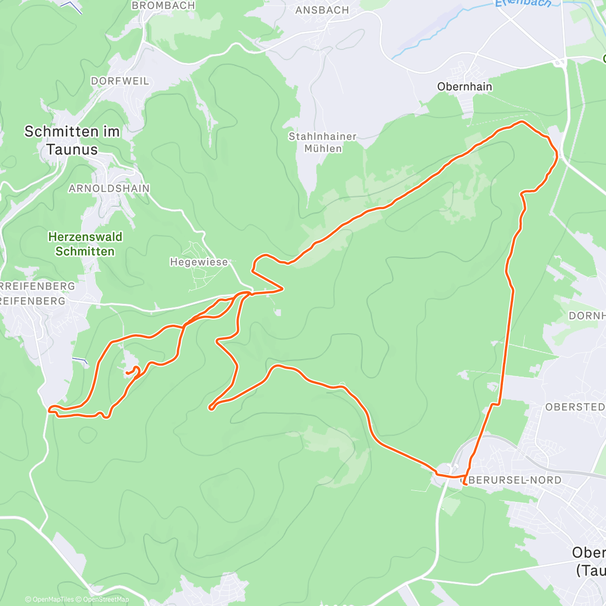 Карта физической активности (Taunustaler X-mas HM Battle & Rapha Festive 500 ✅️ - Tag 7)