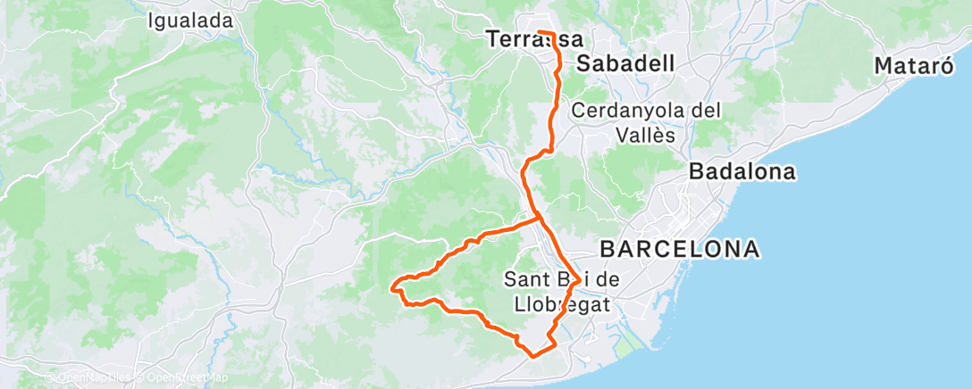 Map of the activity, Recovery ride con Toni