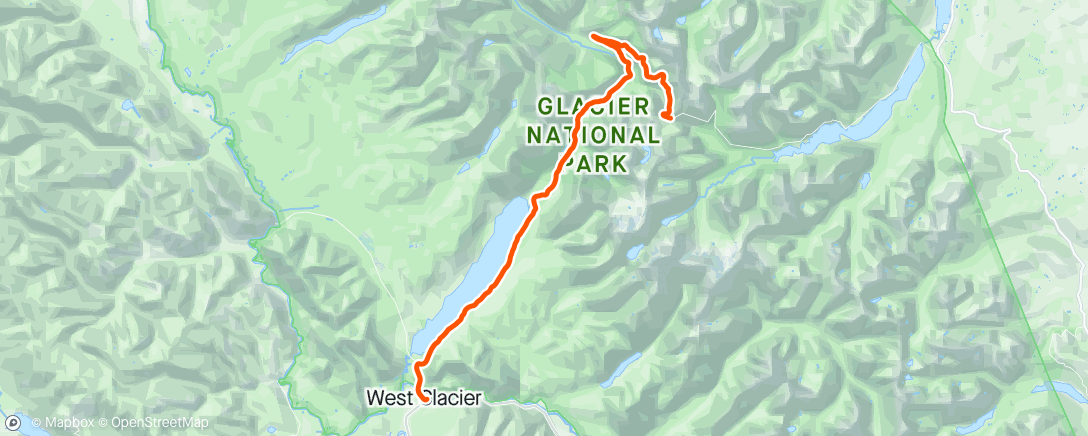 Map of the activity, Going-to-the-Sun Road - a stunning ride