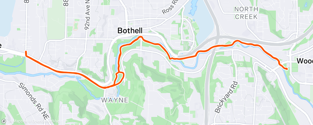 Map of the activity, Afternoon Ride