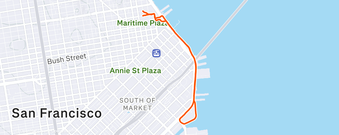 Map of the activity, Afternoon Run