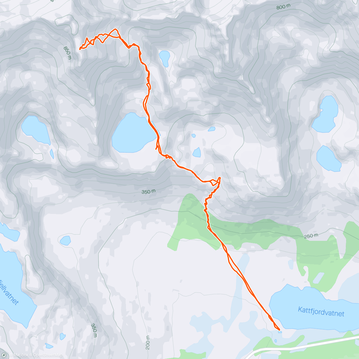 Map of the activity, Skittentinden