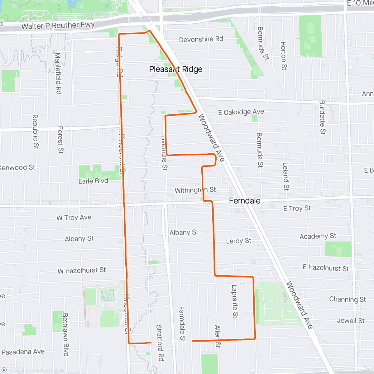 Map of the activity, Ferndale Project Group Run