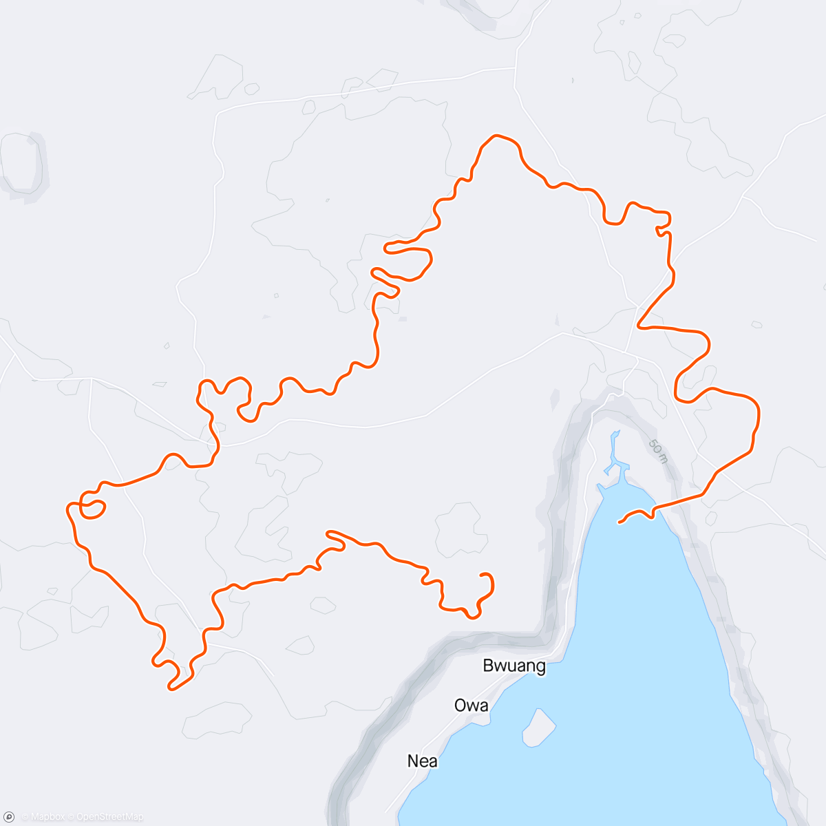 Map of the activity, Zwift - Group Workout: Long - Power Surge  on Turf N Surf in Makuri Islands