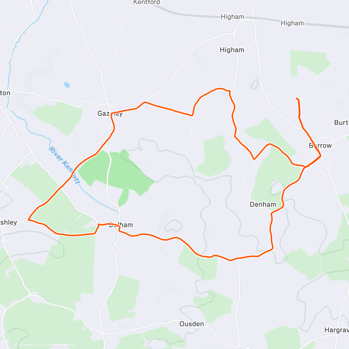Map of the activity, Christmas Canter half with ZigZag