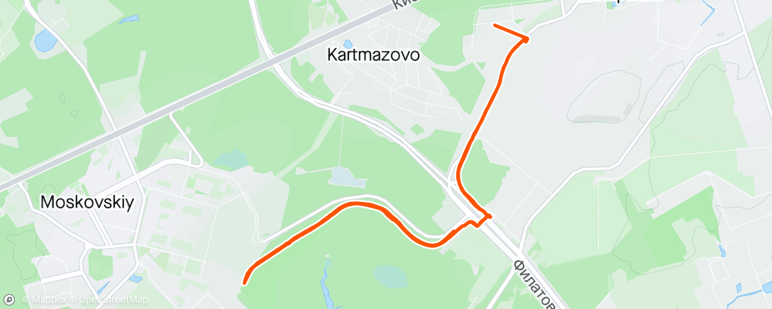 Map of the activity, Morning Run including 5verst Filatov Lug #101