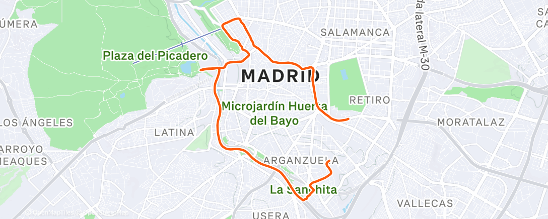 Map of the activity, De vuelta por Madrid