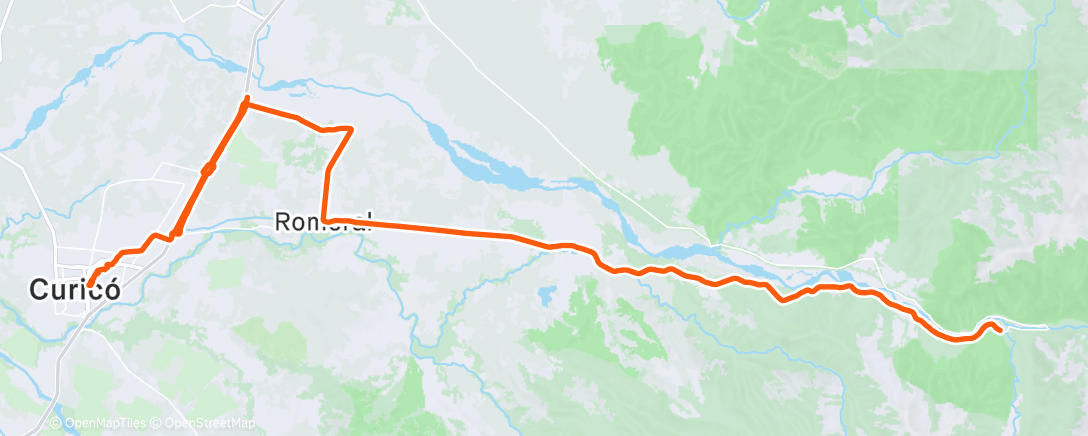 Map of the activity, Los Queñes - Quilvo - Curico