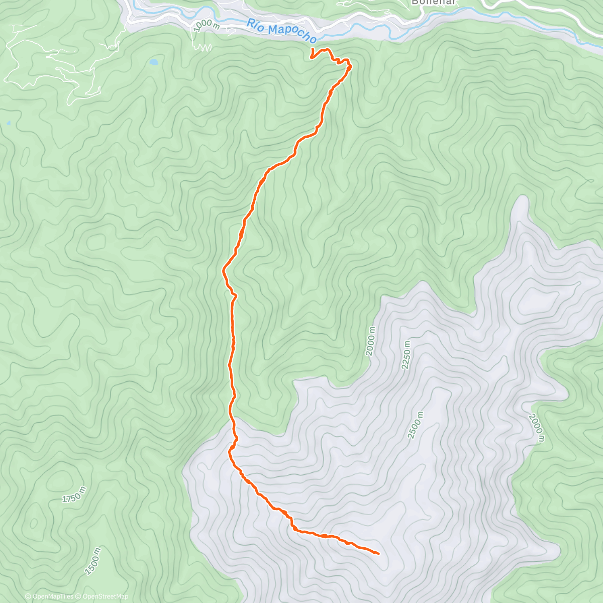 Map of the activity, Co. Provincia en modo trekking