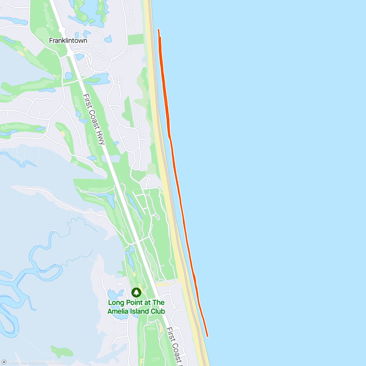 Mapa da atividade, Amelia Island