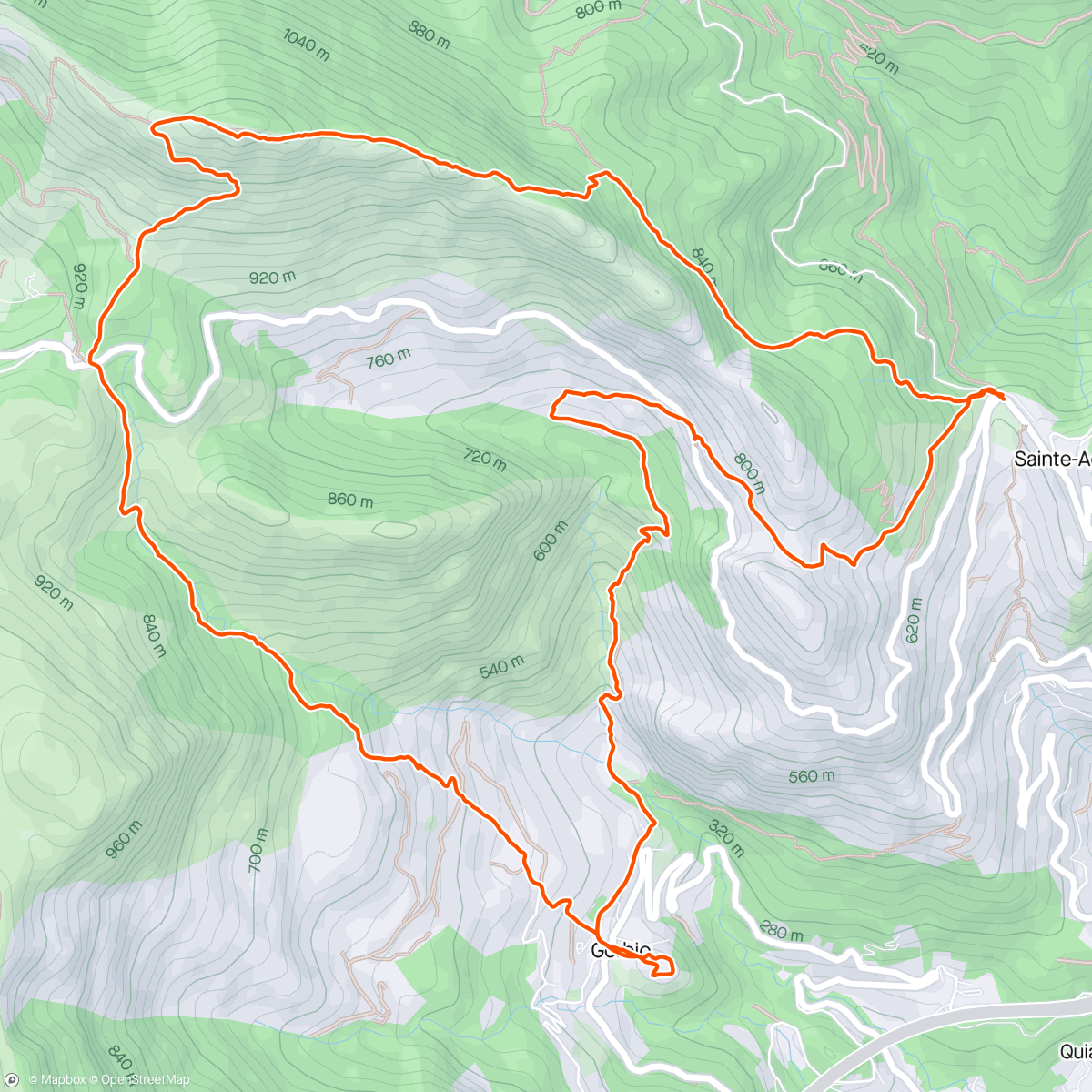 Map of the activity, Cime de Baudon