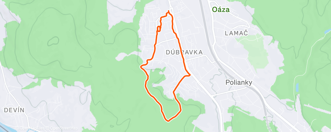 Map of the activity, Morning Run
