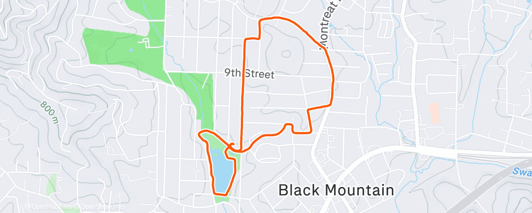 Map of the activity, Afternoon Run