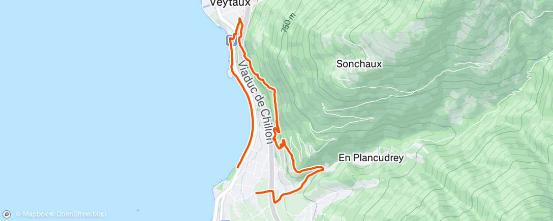 Map of the activity, Trail dans l'après-midi