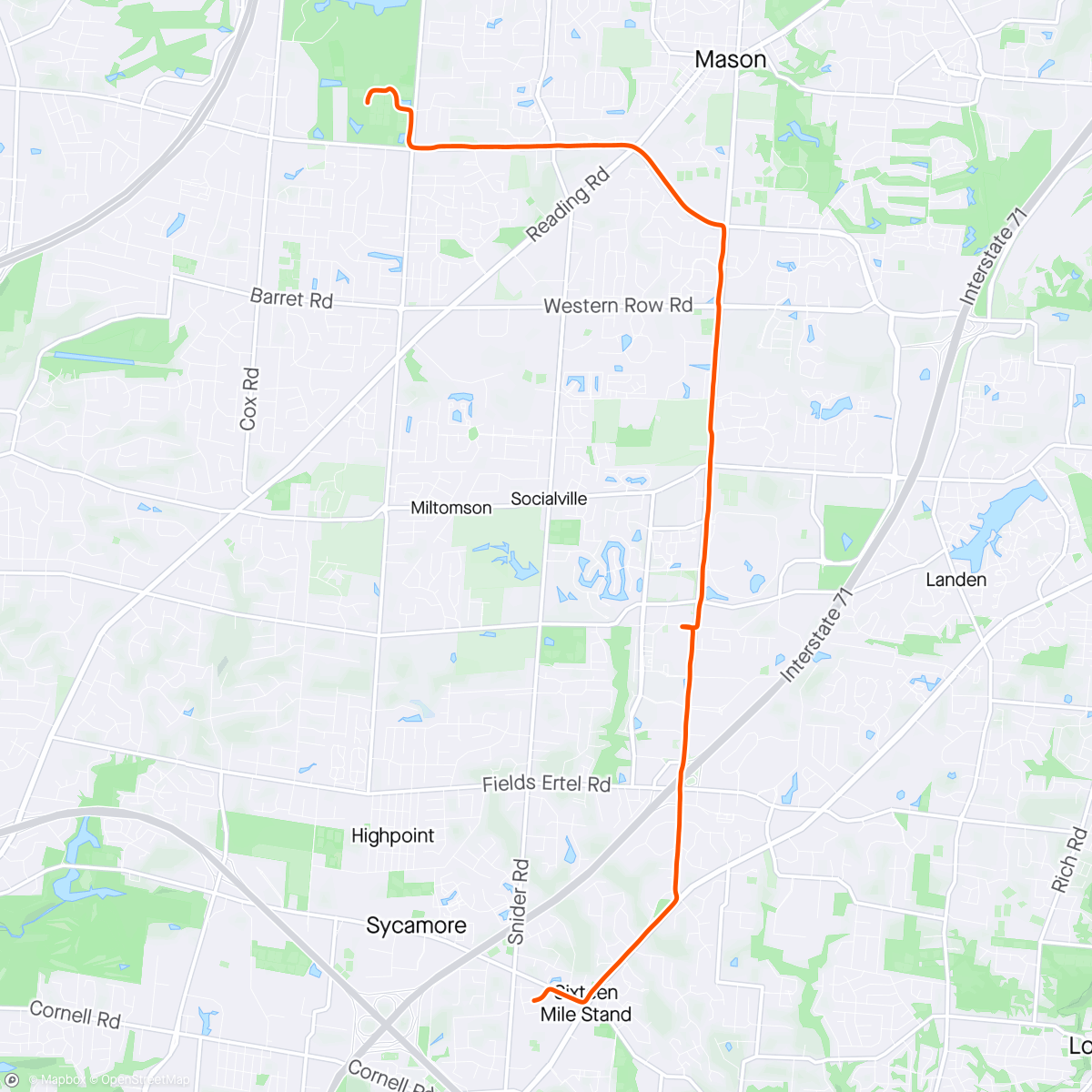 Map of the activity, Ran home from soccer the worst way possible