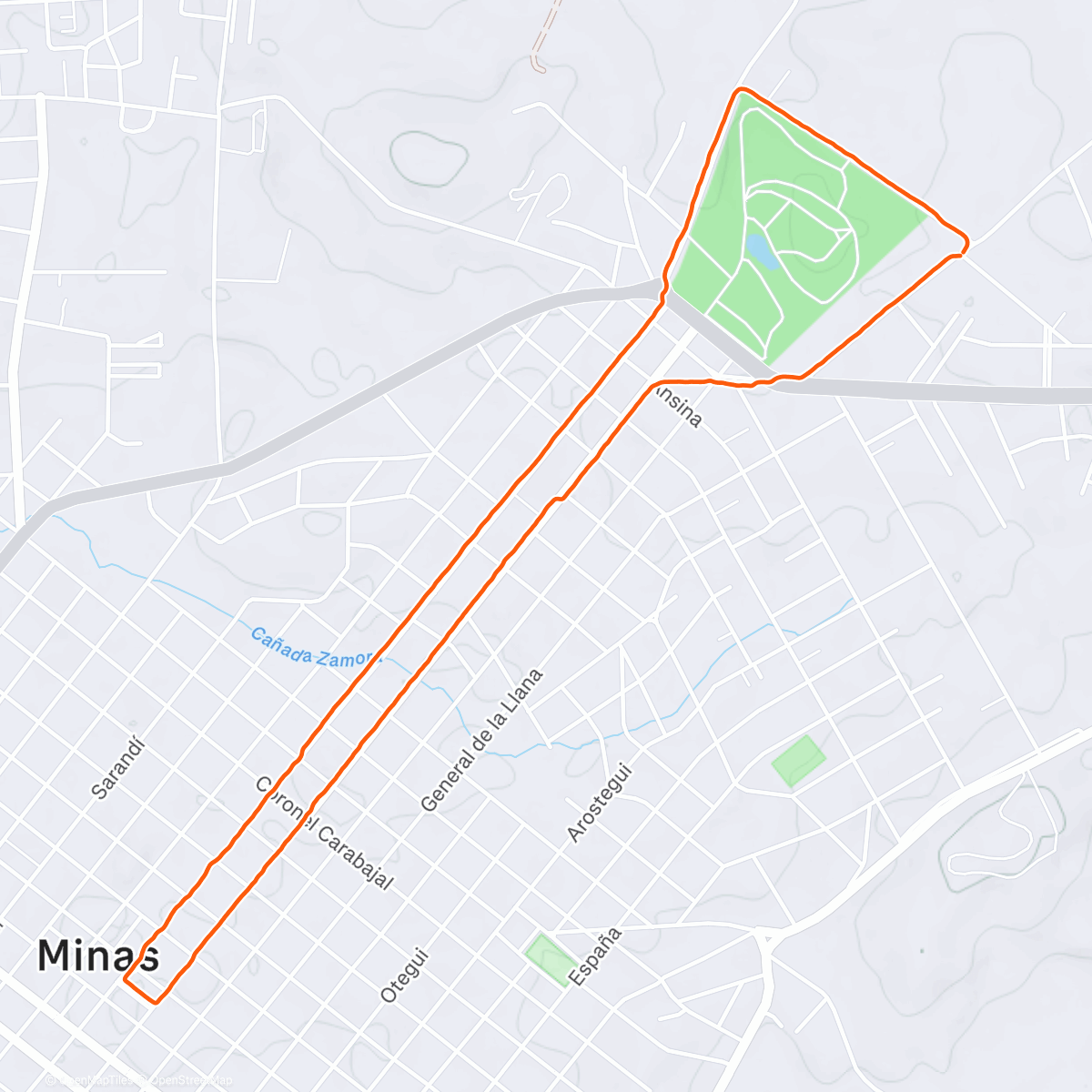 Map of the activity, Carrera vespertina