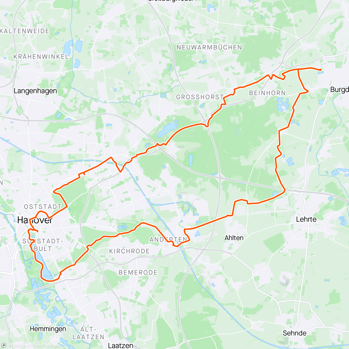 Map of the activity, 60-Maschsee_CX • Lustige Stadtrundfahrt dank Marathon🤪