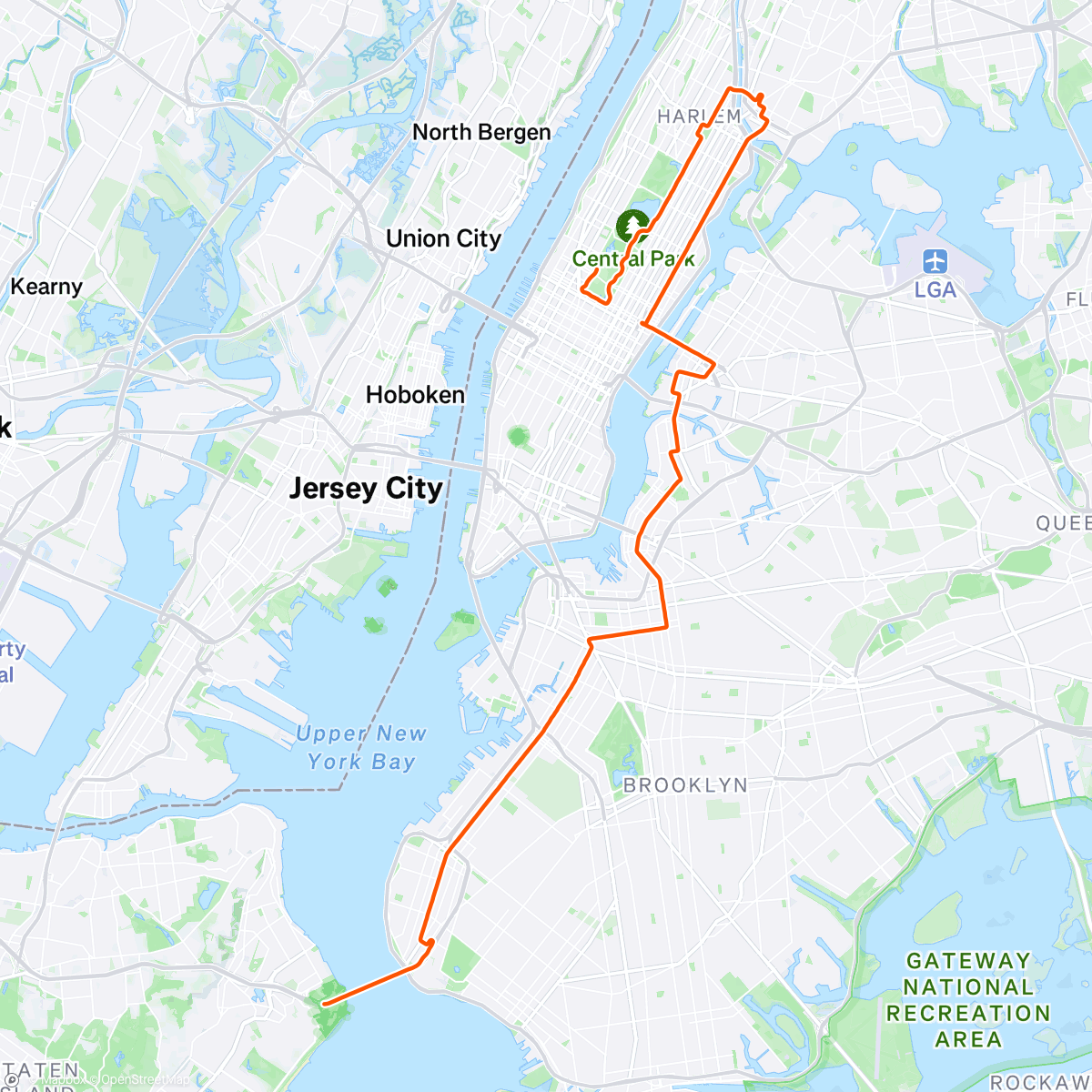 Map of the activity, TCS New York Marathon 24