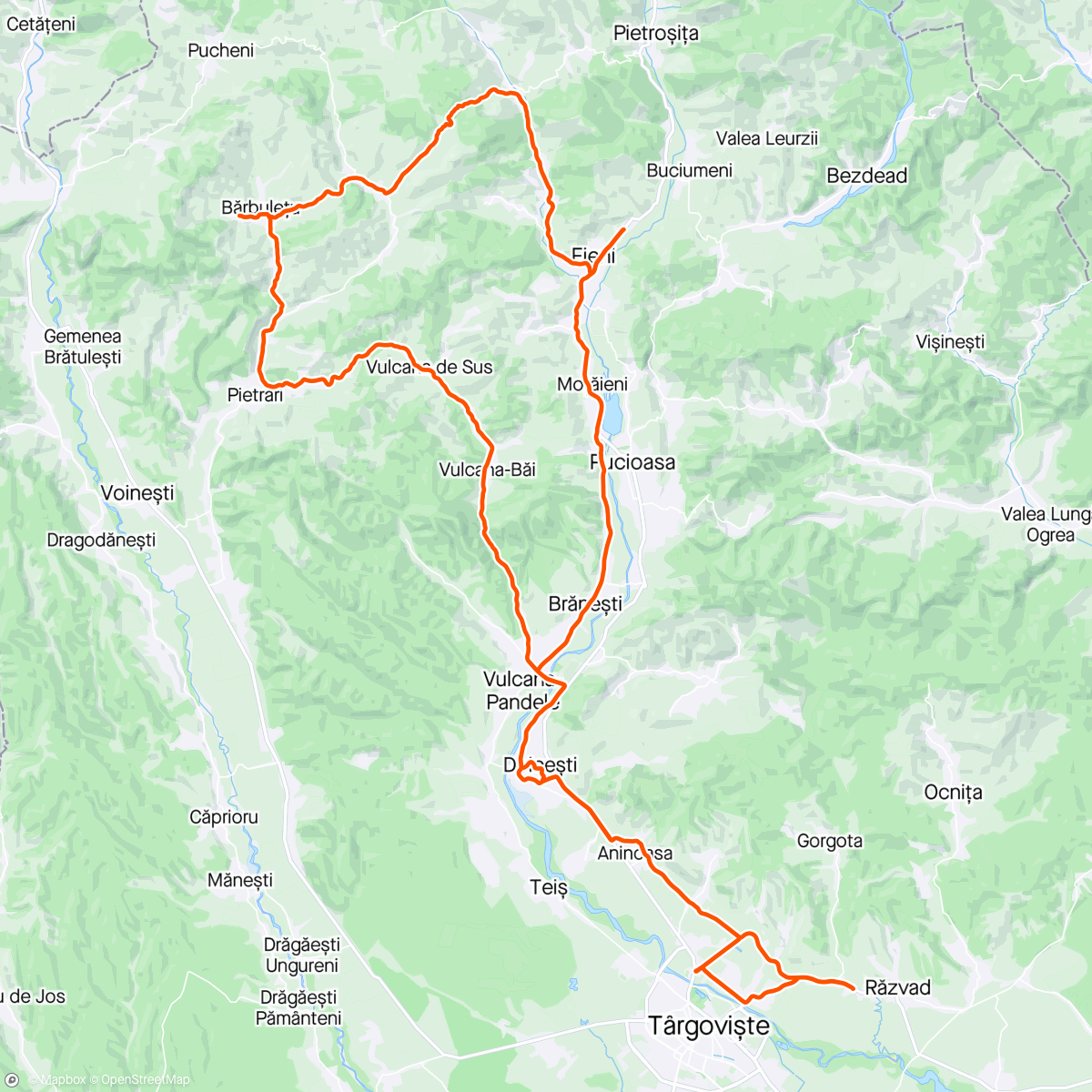 Map of the activity, Valea Ialomitei-Valea Dambovitei si iar Valea Ialomitei cu mici si bere
