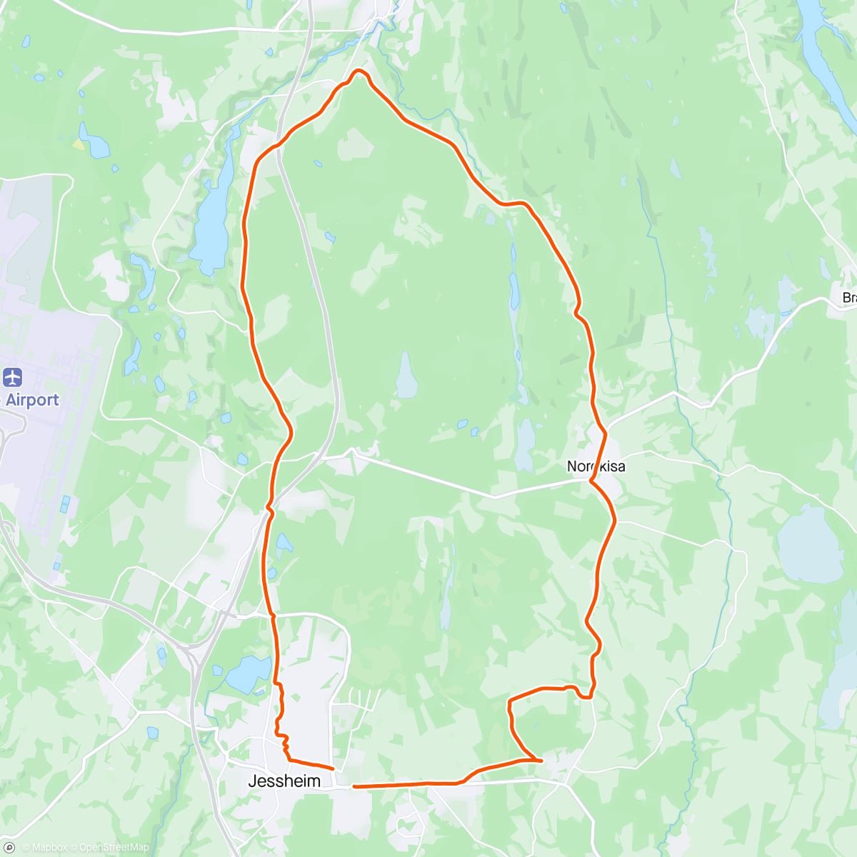 Map of the activity, Afternoon Kopperudåsen Ride