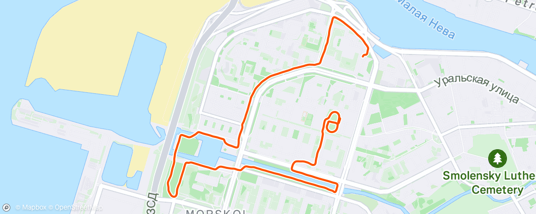 Map of the activity, Утренний забег