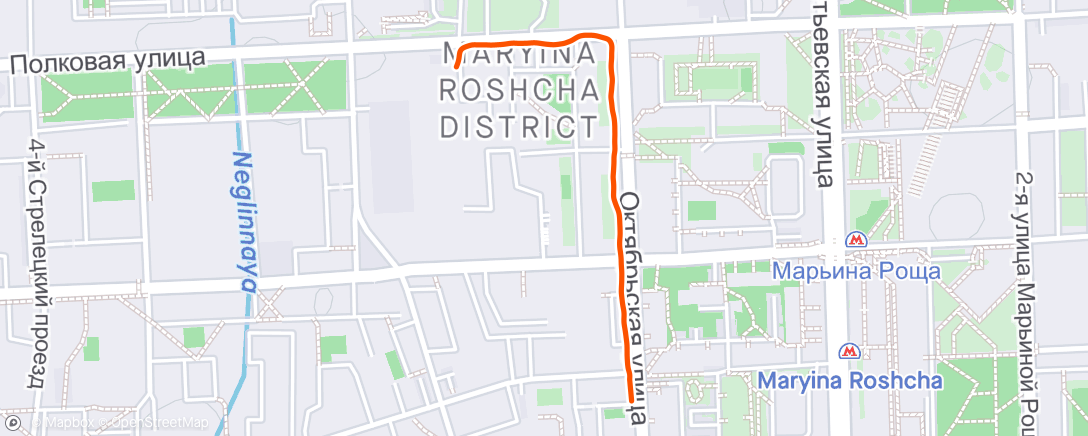 Map of the activity, Ходьба Марьина Роща