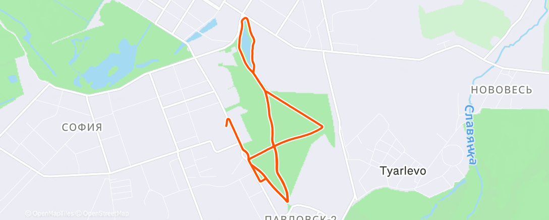 Map of the activity, 60 минут на пульсе 140-150