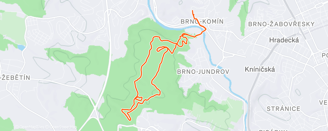 Mapa de la actividad (60' terénem z hrany ☀️)