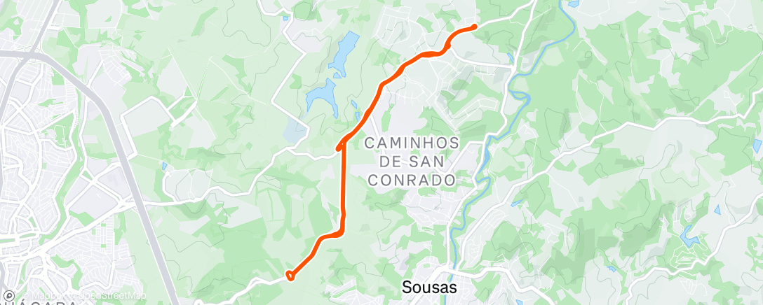 Map of the activity, Pedalada da tarde