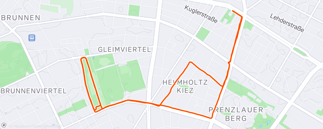 Map of the activity, Afternoon Run