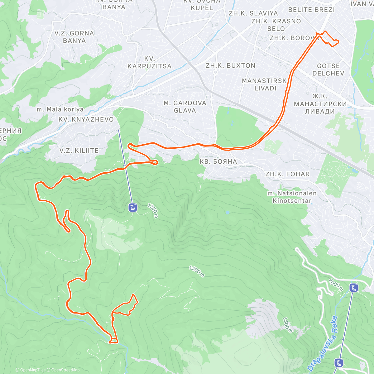 Map of the activity, Daily Елица