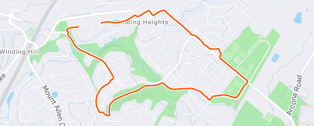 Map of the activity, Morning Run