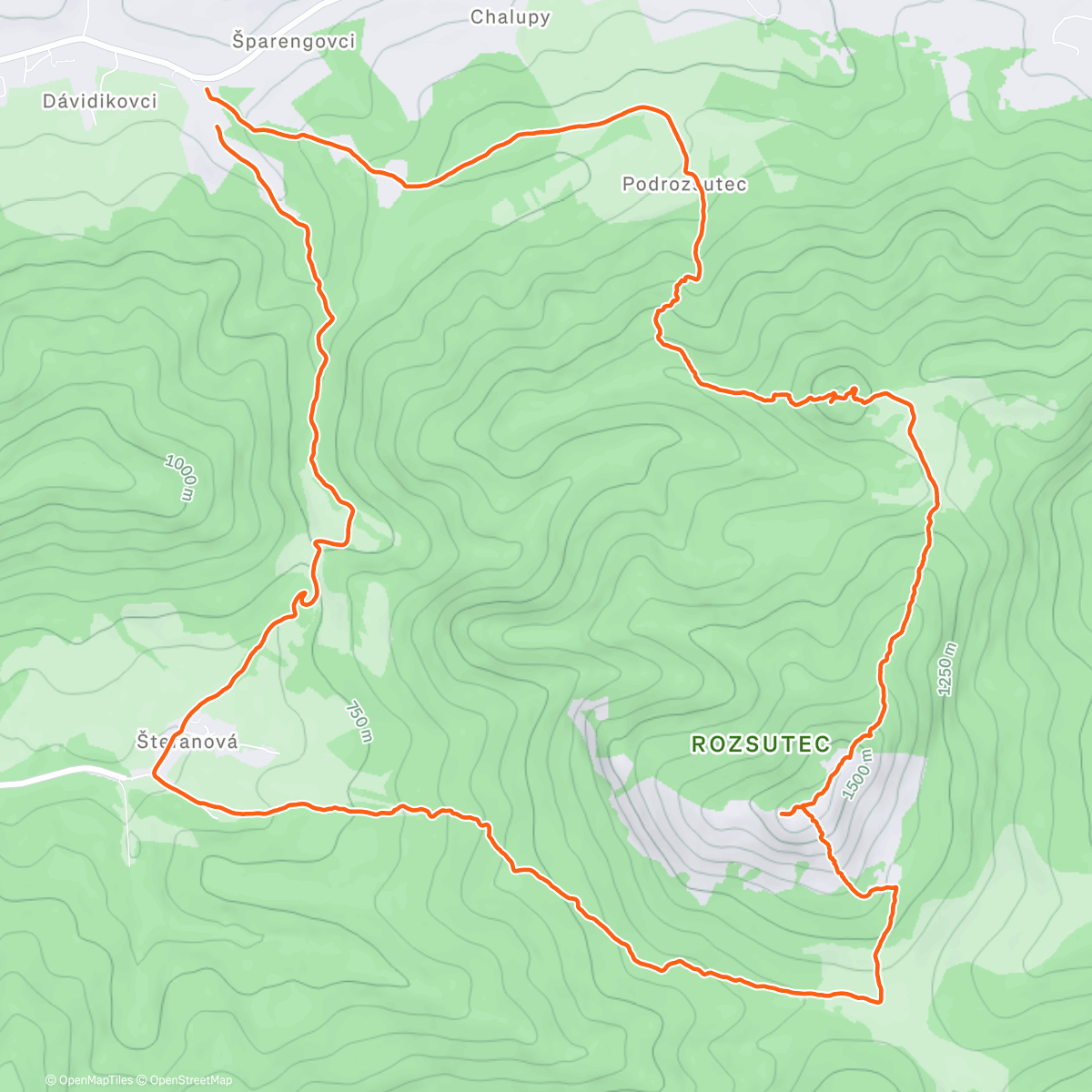 Map of the activity, Rozsutce 🏔️🥾
