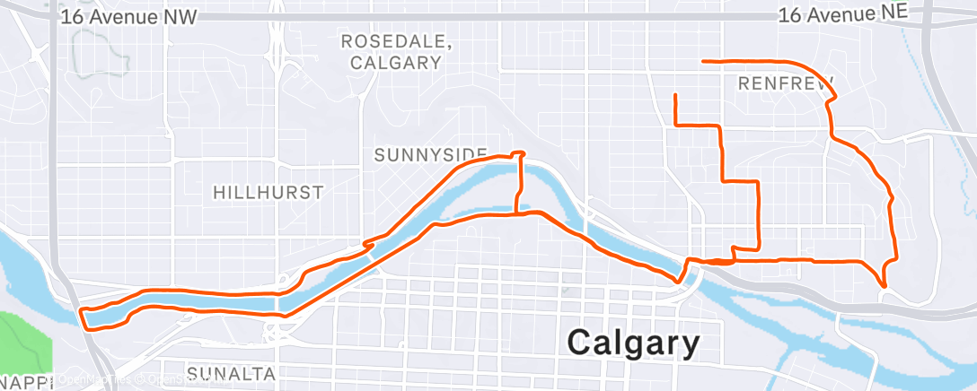 Map of the activity, District Vision Run Club