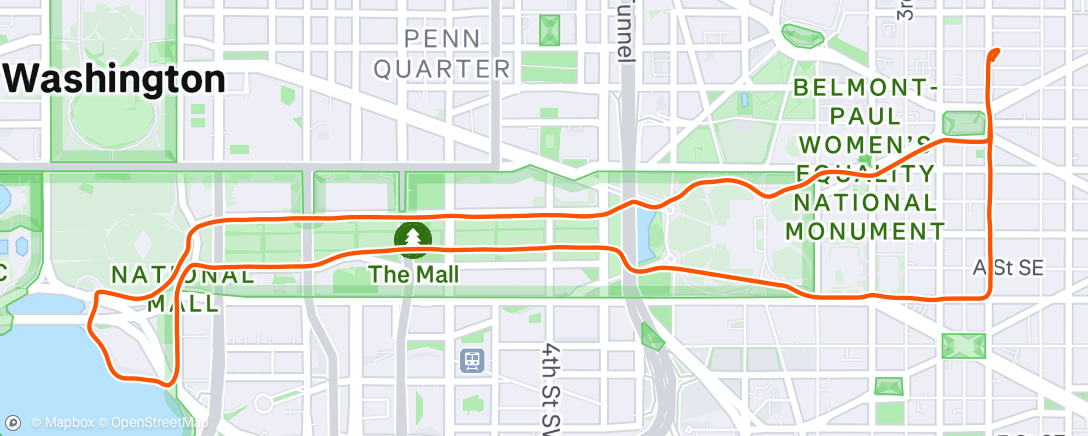 Map of the activity, Evening Run