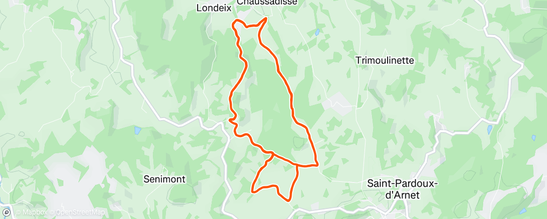 Map of the activity, Trail matinal : compliqué