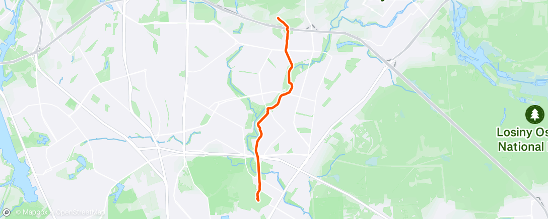 Map of the activity, Afternoon Run