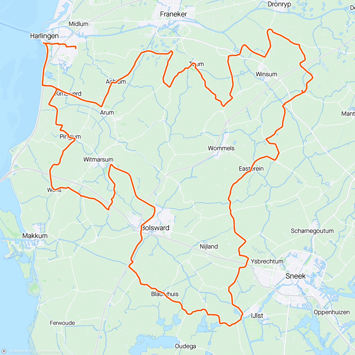 Map of the activity, Sponsortocht Alpe d' Huzes Team Bauke.