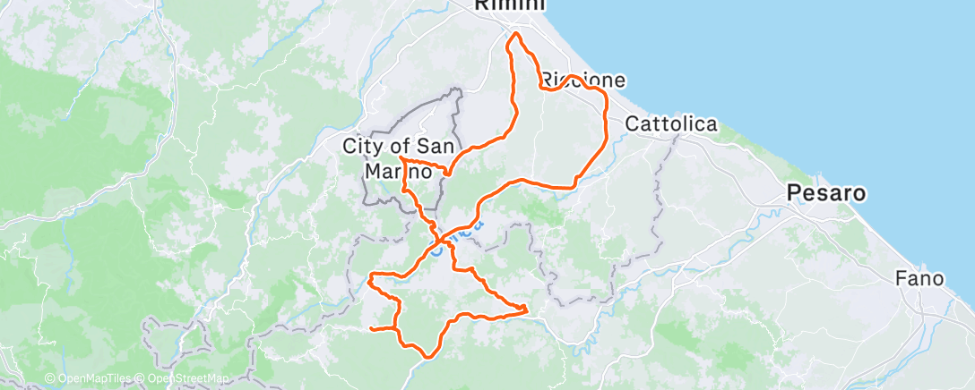 Map of the activity, Pedalata mattutina