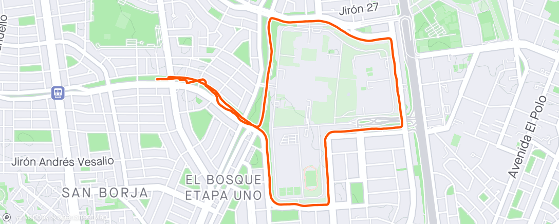 Mapa de la actividad, Easy Run + Strides