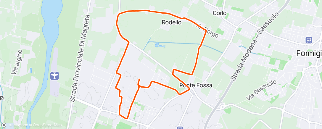 Map of the activity, Corsa dell'ora di pranzo