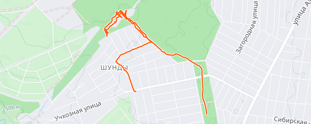 Map of the activity, Дневная прогулка