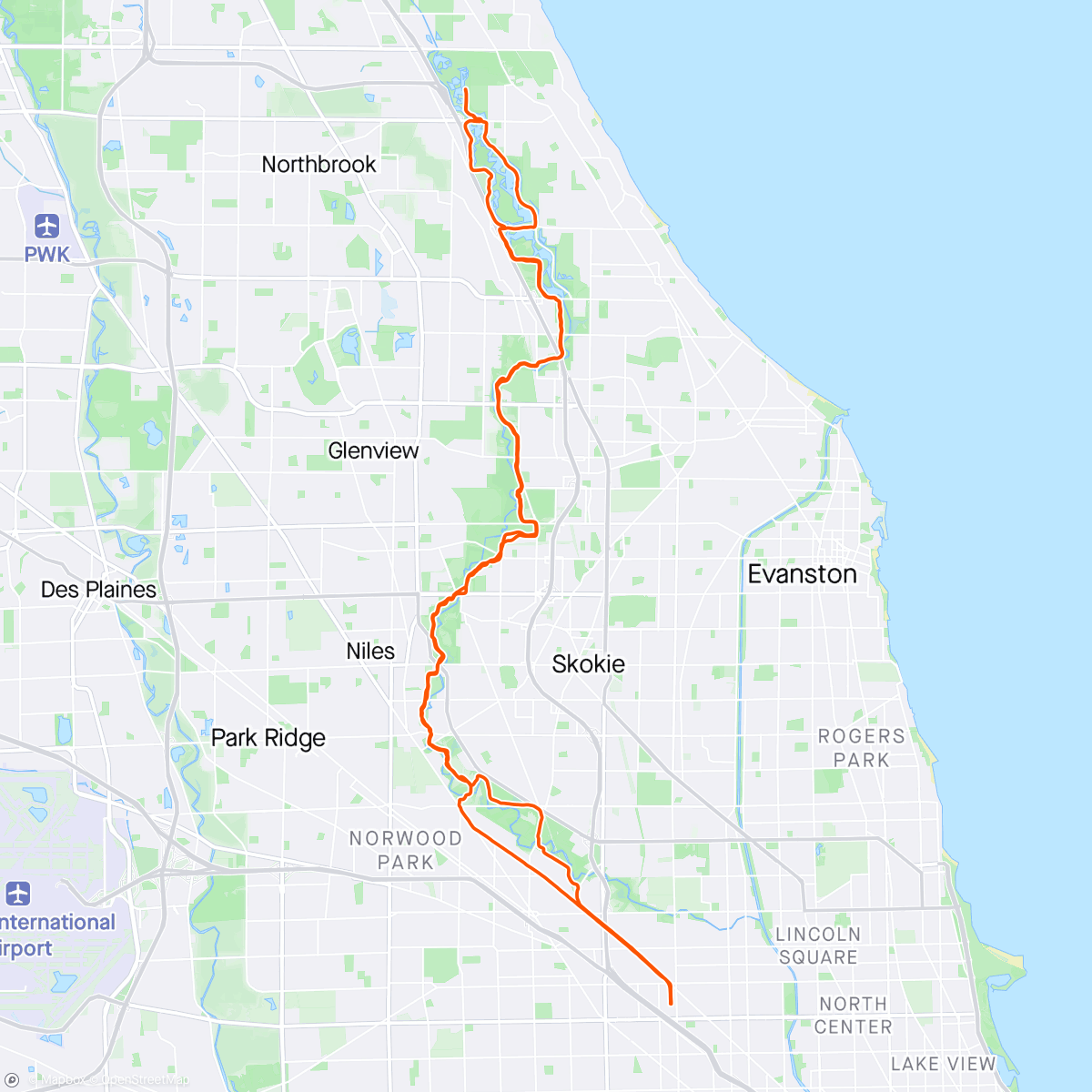 アクティビティ「Chicago Botanical Garden ride」の地図