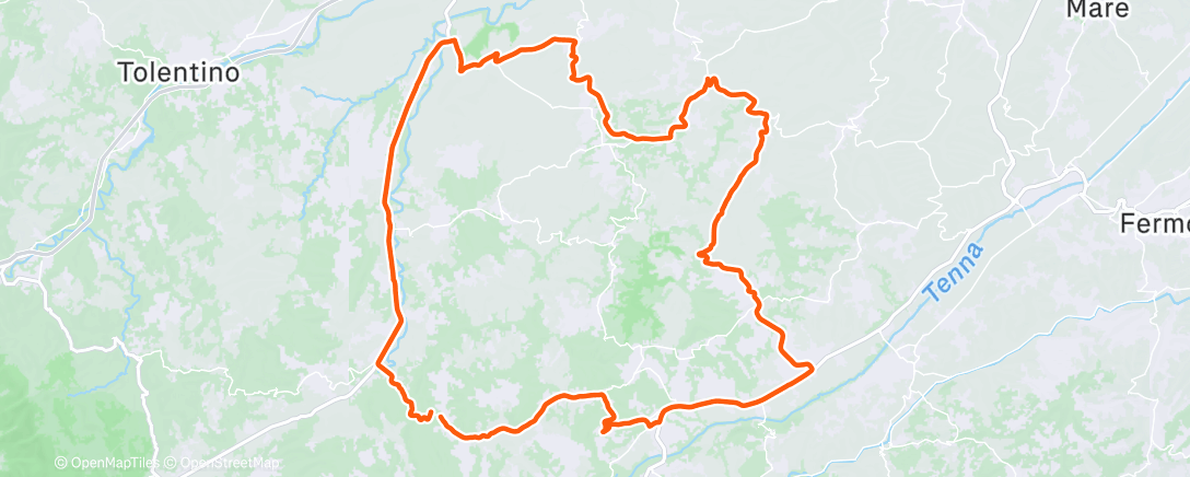 Map of the activity, Pedalata mattutina