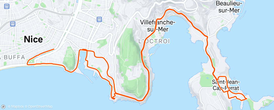 Map of the activity, Lunch Ride