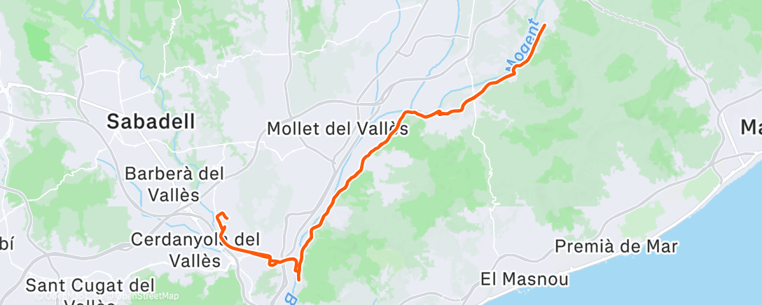 Map of the activity, Lunch Ride