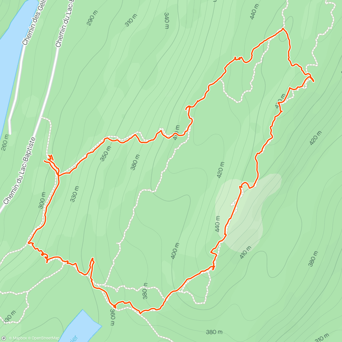 Mapa da atividade, Boucle de la montagne Verte