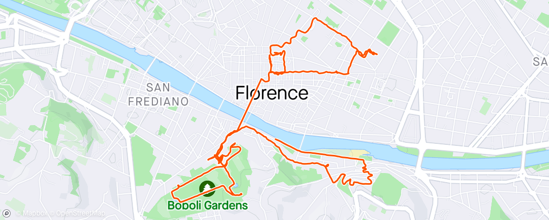 Map of the activity, Walk around Florence, Italy