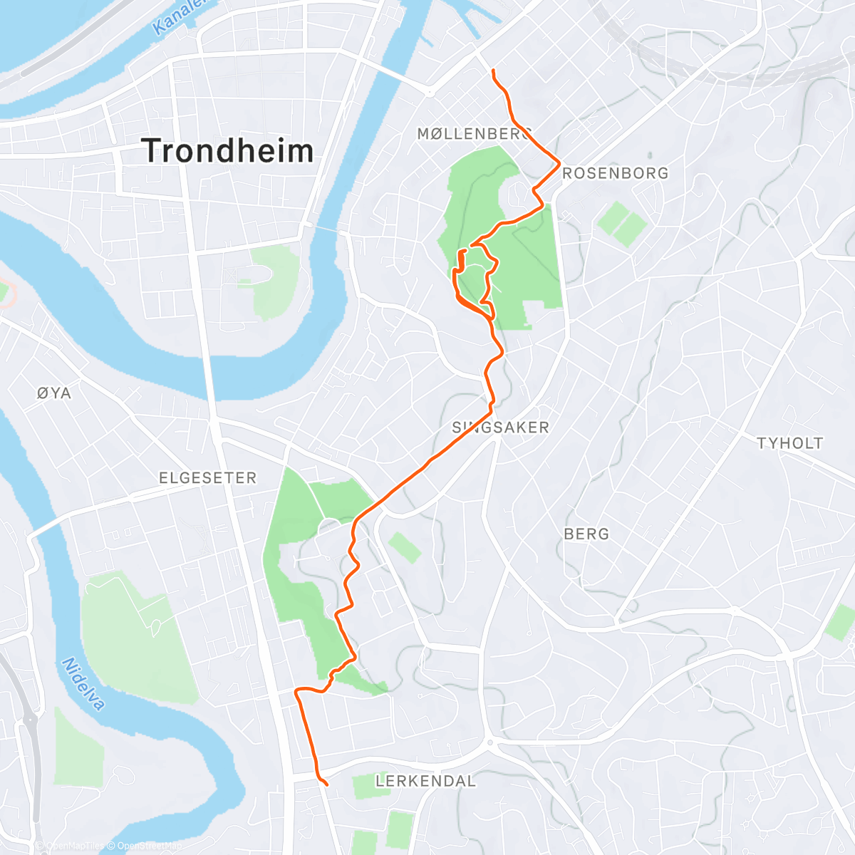 Map of the activity, bunkered out, run it out